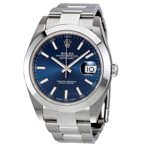 men's rolex blue dial watch|Rolex blue face stainless steel.